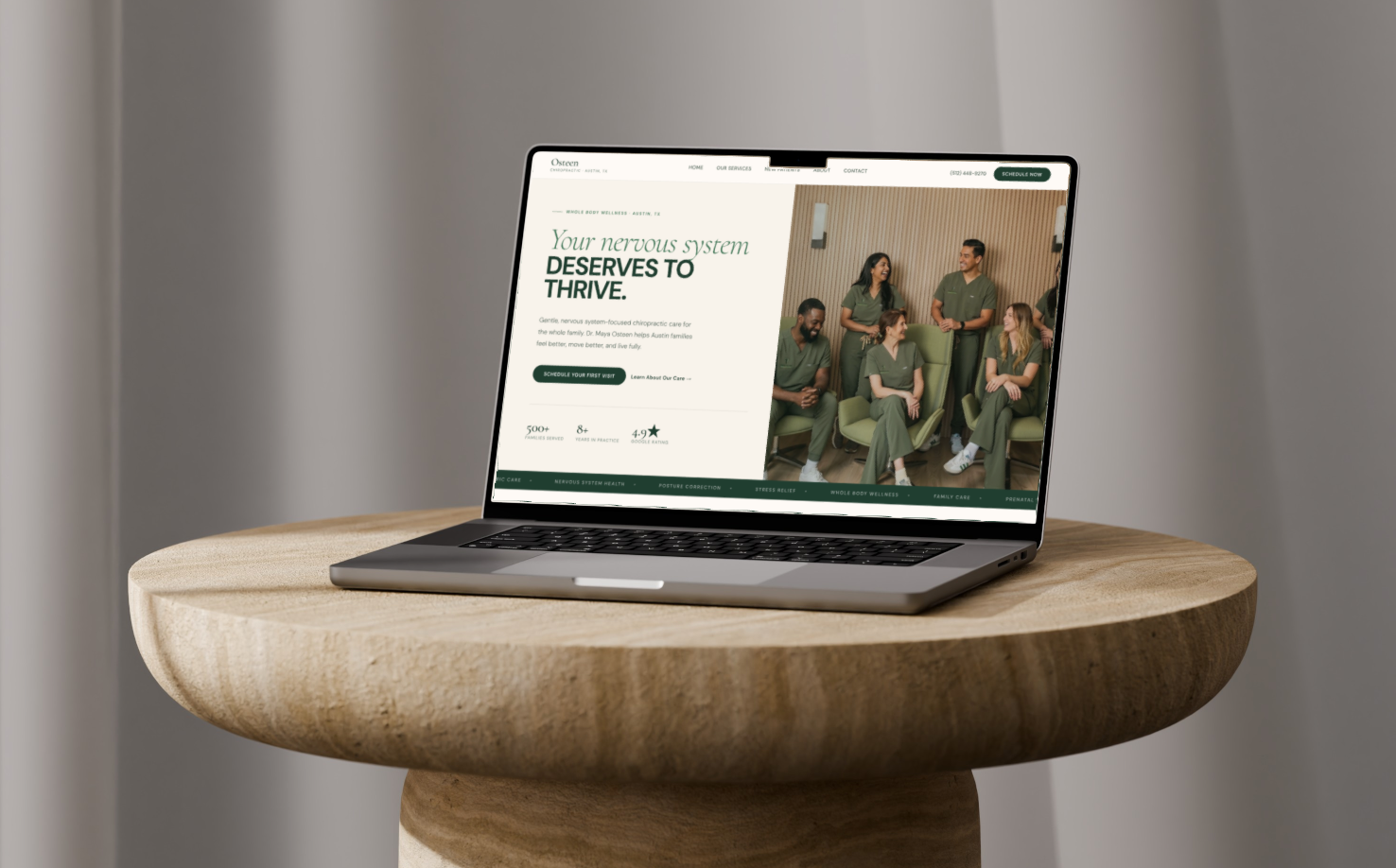 Warm Family & Wellness chiropractic Wix template